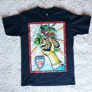 Men's Black Graphic Tee - Hand & Grenade Artwork